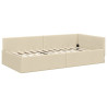 Estructura de cama en esquina con cabecera Crema 90 x 190 cm 2