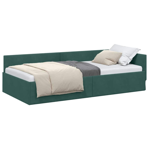 Estructura de cama en esquina Otro Verde oscuro 90 x 190 cm M 3