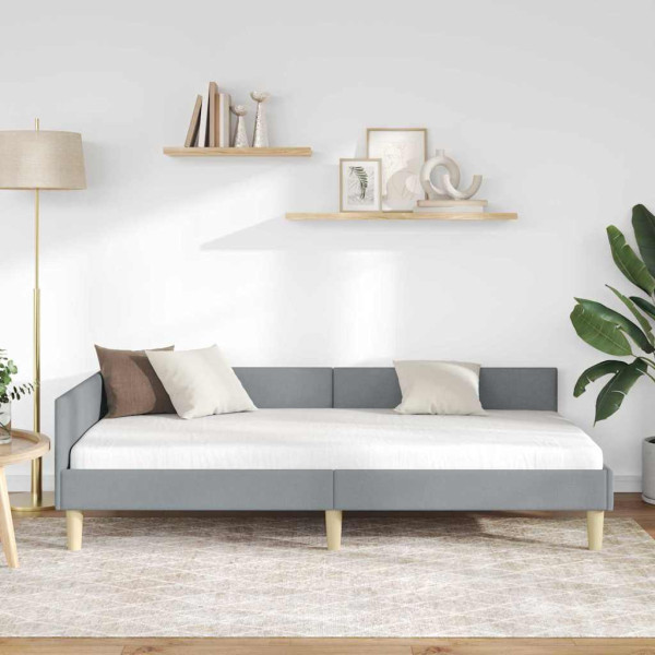 Estructura de cama en esquina Otro Gris claro 90 x 190 cm M 5