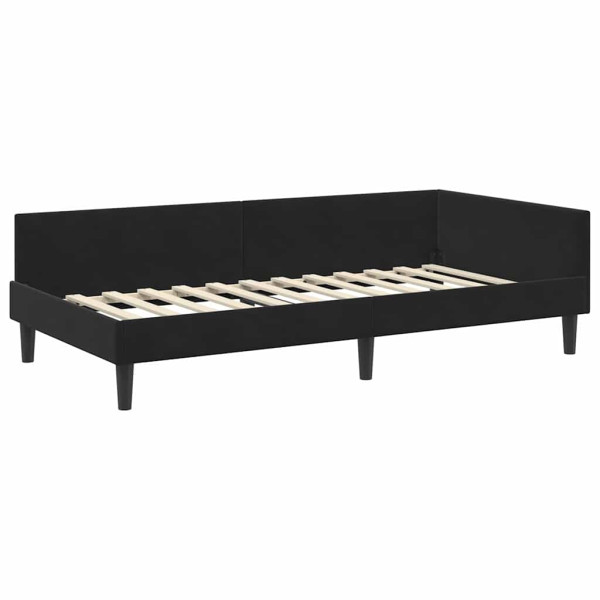 Estructura de Cama Esquinera con cabecera Negro 80 x 200 cm M 2