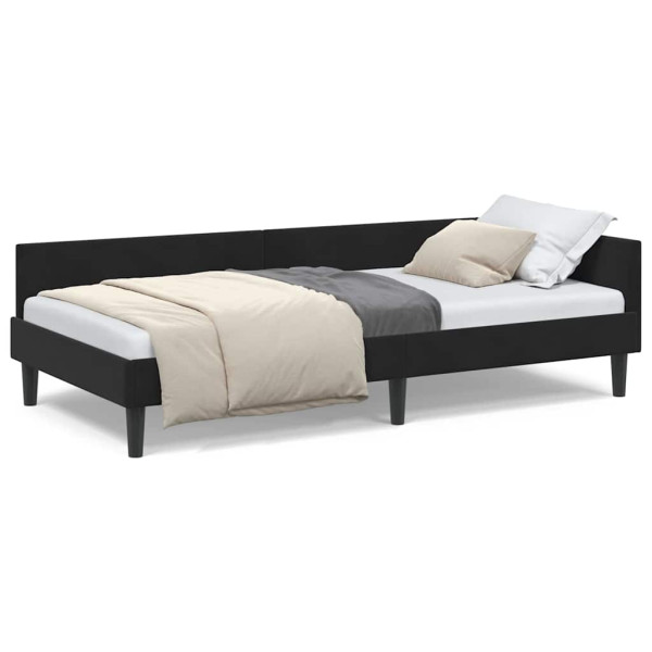 Estructura de Cama Esquinera con cabecera Negro 80 x 200 cm M 4