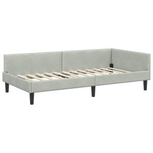 Estructura de Cama Esquinera Manual Gris claro 90 x 190 cm H