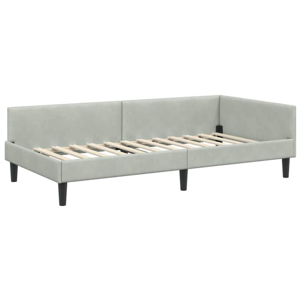 Estructura de Cama Esquinera Manual Gris claro 90 x 190 cm M 2