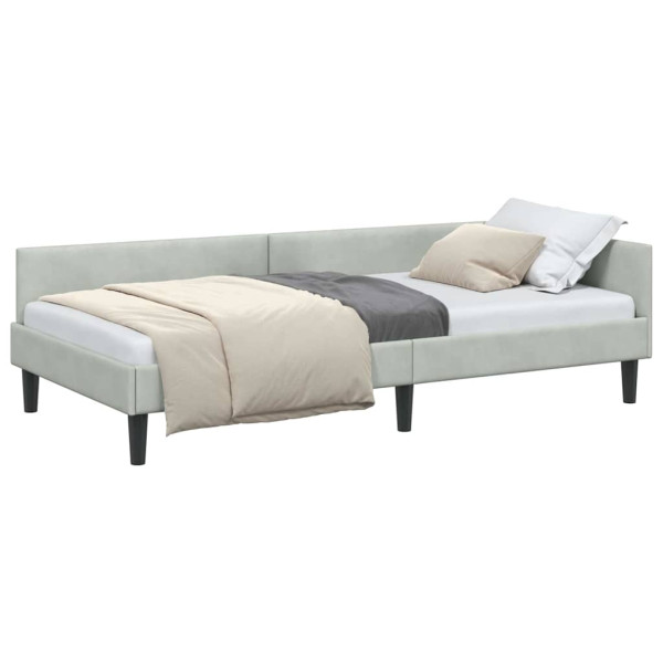 Estructura de Cama Esquinera Manual Gris claro 90 x 190 cm M 3