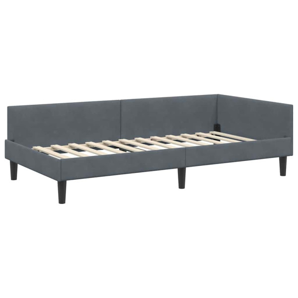 Estructura de Cama Esquinera Manual Gris oscuro 90 x 190 cm M 2