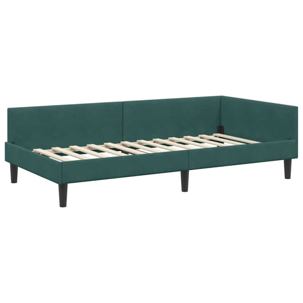 Estructura de Cama Esquinera Manual Verde oscuro 90 x 190 cm M 2