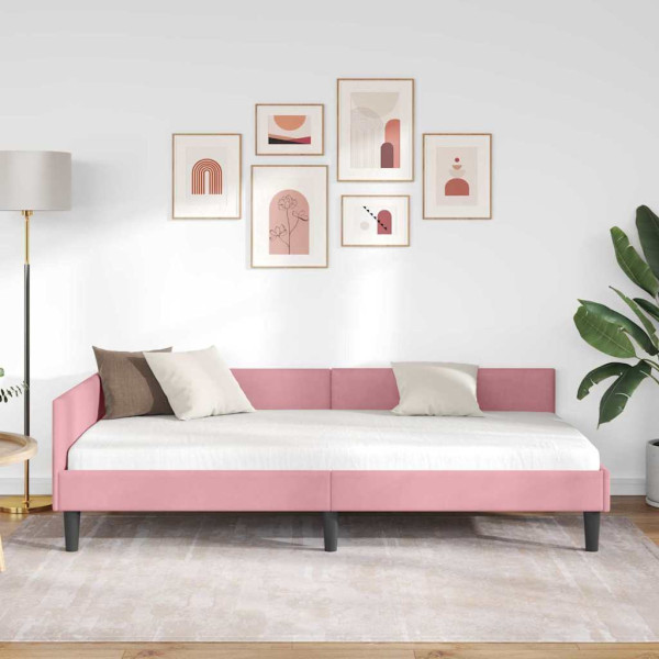 Estructura de Cama Esquinera con cabecera Rosa 90 x 190 cm M 5