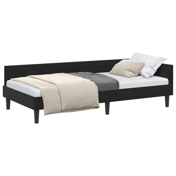 Estructura de Cama Esquinera con cabecera Negro 90 x 190 cm M 3