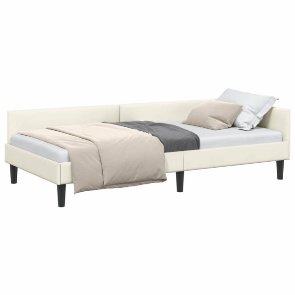 Estructura de Cama Esquinera con cabecera Crema 90 x 190 cm M 3