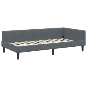 Estructura de Cama Esquinera Manual Gris oscuro 90 x 200 cm H