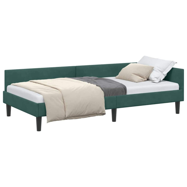 Estructura de Cama Esquinera Manual Verde oscuro 90 x 200 cm M 3
