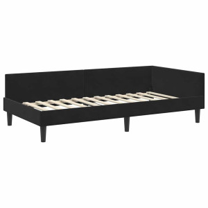 Estructura de Cama Esquinera con cabecera Negro 90 x 200 cm H