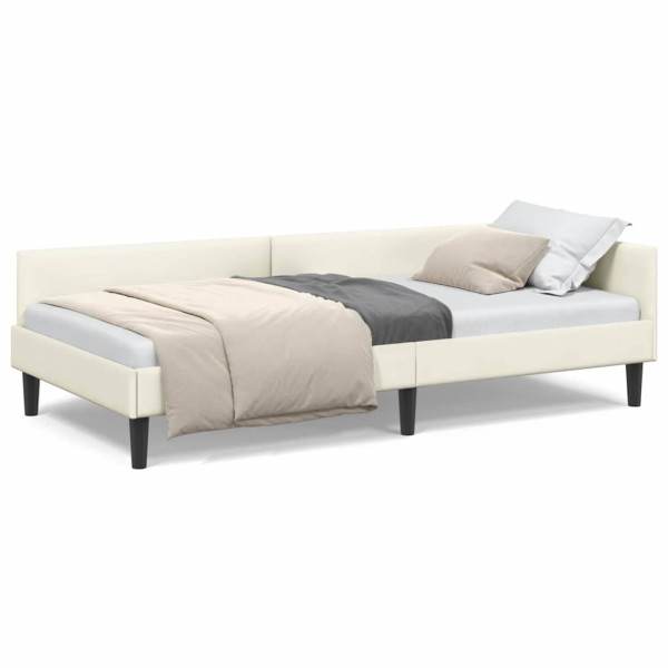 Estructura de Cama Esquinera con cabecera Crema 90 x 200 cm M 4