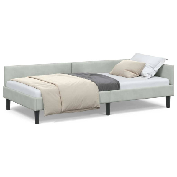 Estructura de Cama Esquinera Manual Gris claro 100 x 200 cm M 4