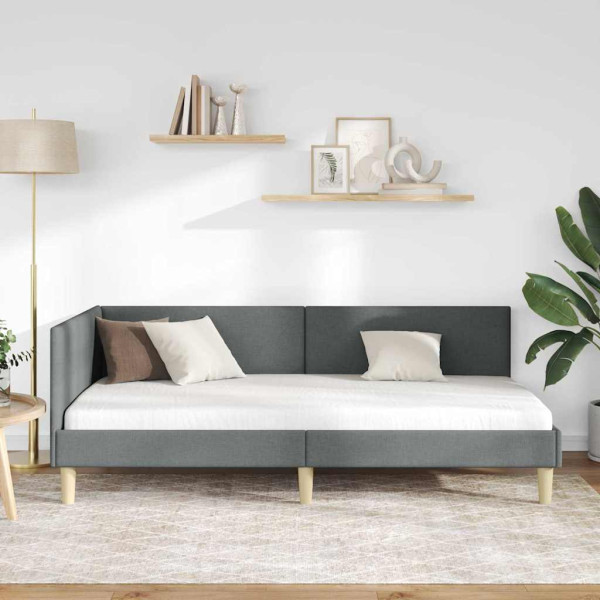 Estructura de cama en esquina Otro Gris oscuro 100 x 200 cm M 5