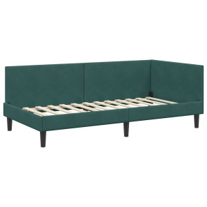 Estructura de cama en esquina Otro Verde oscuro 90 x 190 cm H