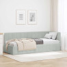 Estructura de cama en esquina Gris claro 80 x 200 cm Terciopelo 1
