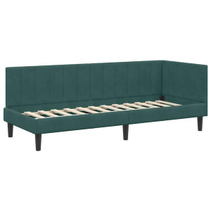 Estructura de cama en esquina Verde oscuro 80 x 200 cm H