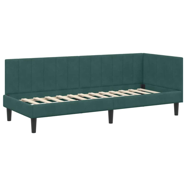 Estructura de cama en esquina Verde oscuro 80 x 200 cm M 2