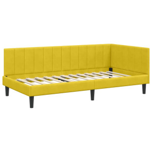 Estructura de cama en esquina Amarillo 90 x 190 cm Terciopelo H