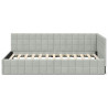 Estructura de cama en esquina Gris claro 90 x 190 cm Terciopelo 5