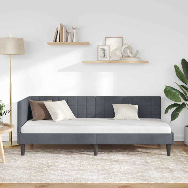 Estructura de cama en esquina Gris oscuro 80 x 200 cm M 5