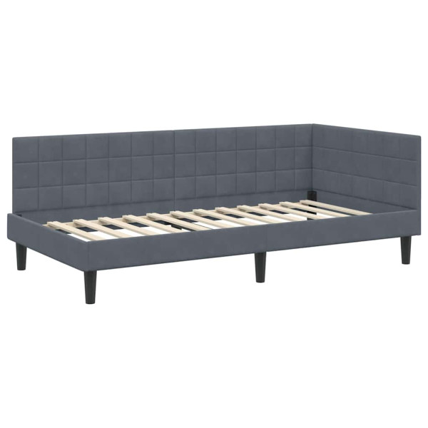 Estructura de cama en esquina Gris oscuro 90 x 190 cm M 2