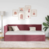 Estructura de cama en esquina Rojo vino tinto 100 x 200 cm tela 4