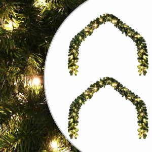 Guirnalda de Navidad 2 pcs Verde 40 m PVC H