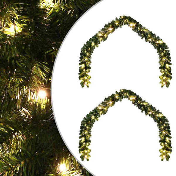 Guirnalda de Navidad 2 pcs Verde 40 m PVC M 2