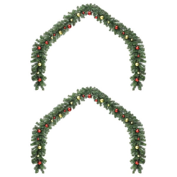 Guirnalda de Navidad 2 pcs Verde 40 m PVC M 3