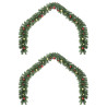 Guirnalda de Navidad 2 pcs Verde 40 m PVC 3