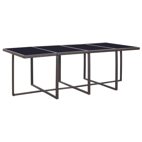 Set comedor de jardín 13 pzas y cojines ratán sintético marrón M 5