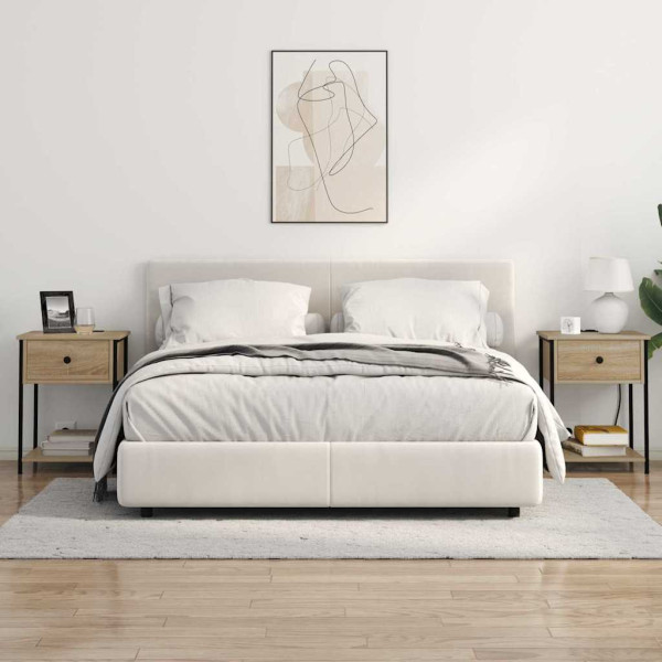 Cabinete de Noche con Estación de Carga con cajón Roble Sonoma M 4