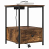 Cabinete de Noche con Estación de Carga 2 pcs Roble ahumado 3