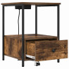 Cabinete de Noche con Estación de Carga 2 pcs Roble ahumado 5