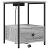Cabinete de Noche con Estación de Carga con cajón Gris sonoma 2