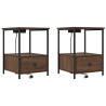 Cabinete de Noche con Estación de Carga 2 pcs Marrón roble 2