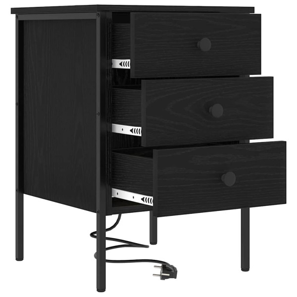 Armario de Noche con cajón Roble negro 42 x 41 x 61 cm M 5