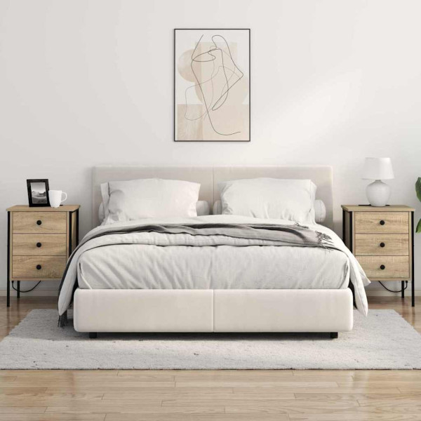 Cajoneras de Noche con cajón 2 pcs Roble Sonoma 42 x 41 x 61 cm M 4