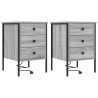 Armario de Noche 2 pcs Gris sonoma Madera contrachapada 2
