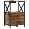 Cabinete de Noche con Estación de Carga 2 pcs Roble ahumado 5