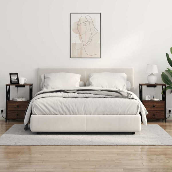 Cabinete de Noche con Estación de Carga 2 pcs Marrón roble M 5