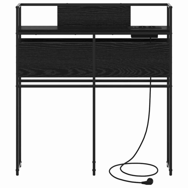 Cabecera de almacenamiento con estante Roble negro 75 cm M 5