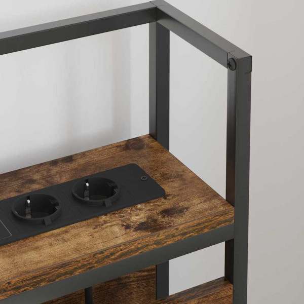 Cabecera de almacenamiento con estante Roble ahumado 75 cm M 4