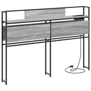 Cabecera de almacenamiento con estante Gris sonoma 120 cm H