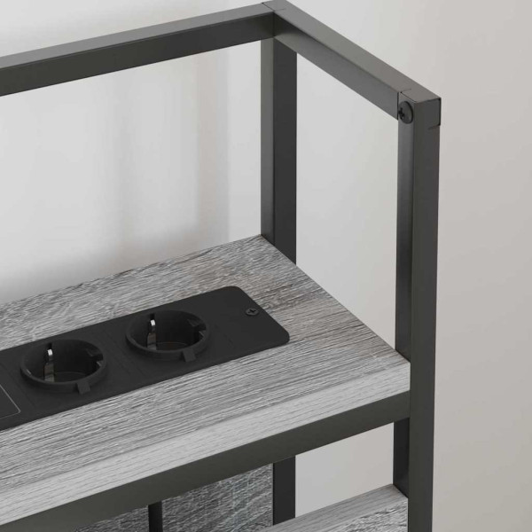 Cabecera de almacenamiento con estante Gris sonoma 120 cm M 4