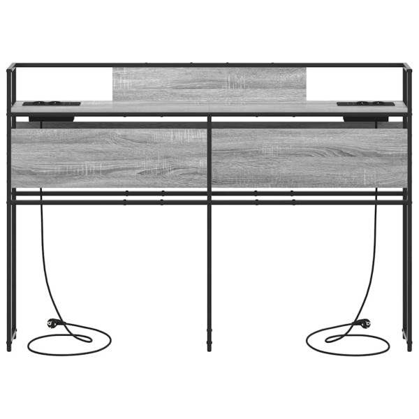 Cabecera de almacenamiento con estante Gris sonoma 120 cm M 5