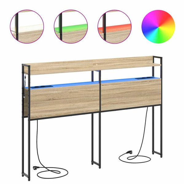 Cabecera de almacenamiento con estante Roble Sonoma 140 cm M 4