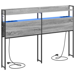 Cabecera de almacenamiento con estante Gris sonoma 140 cm H